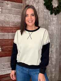 Black Fleece Color Block Sweatshirt