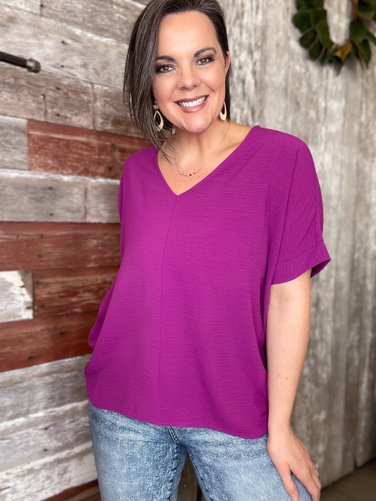 Woven Airflow Dolman Top (Three Color Choices)