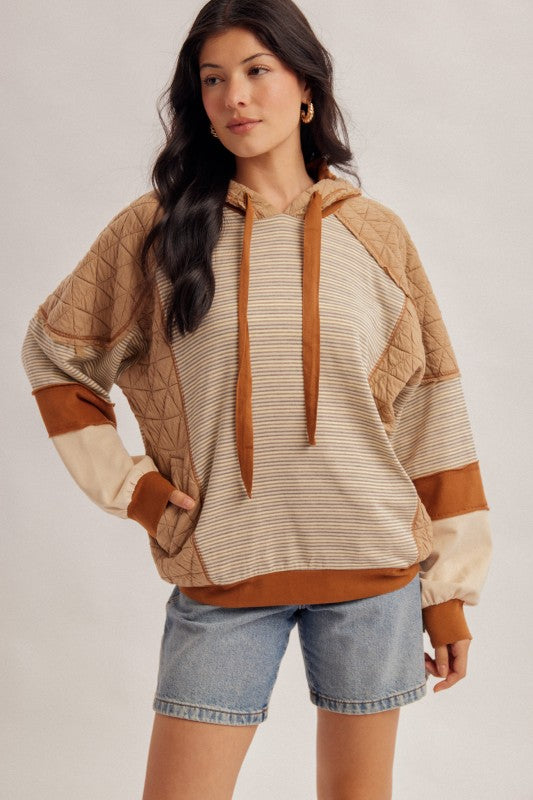 Mocha Quilted Hoodie