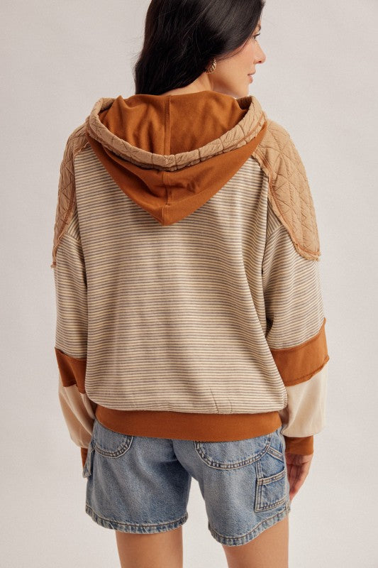 Mocha Quilted Hoodie