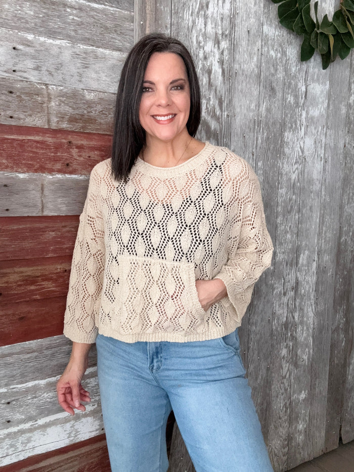 Natural Textured Loose Knit Top