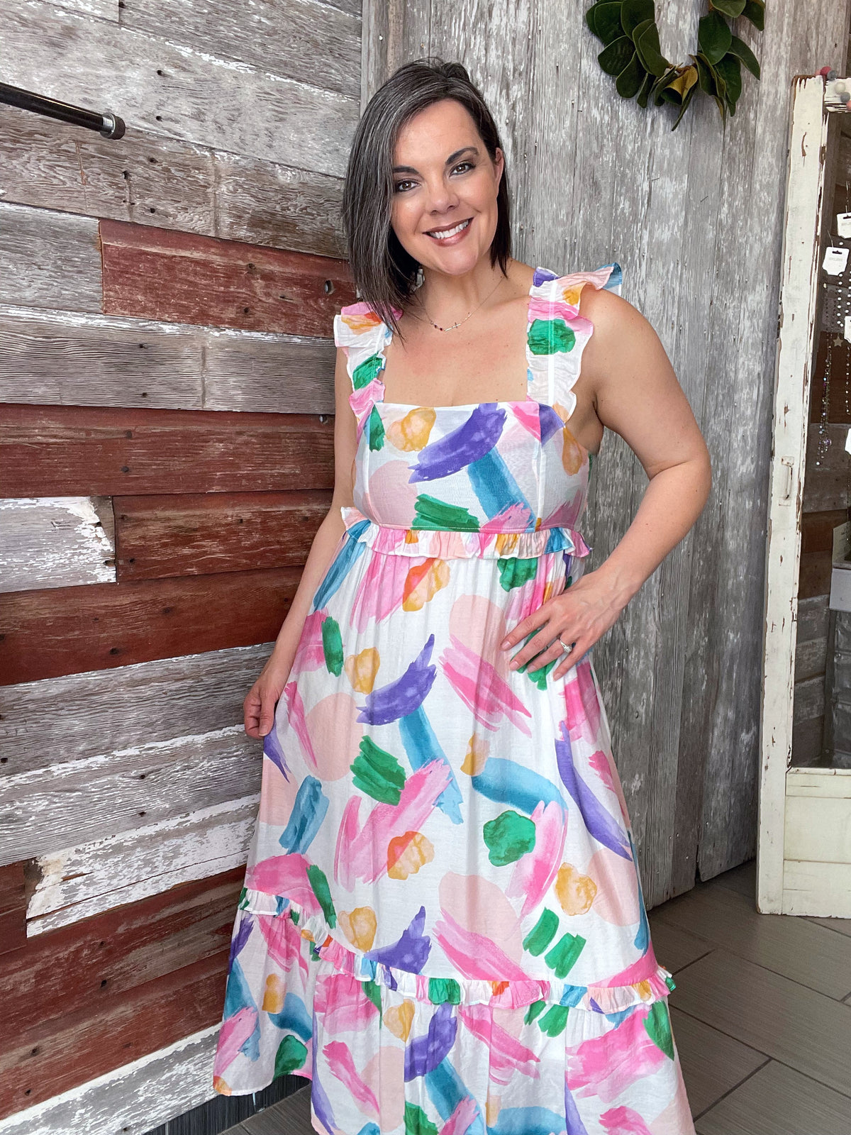 Water Color Midi Dress