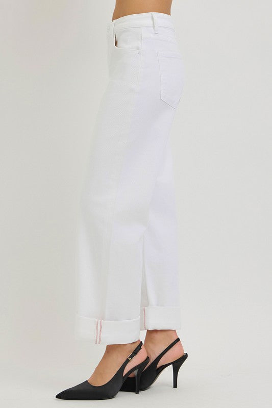 White Slouchy Tummy Control Jean