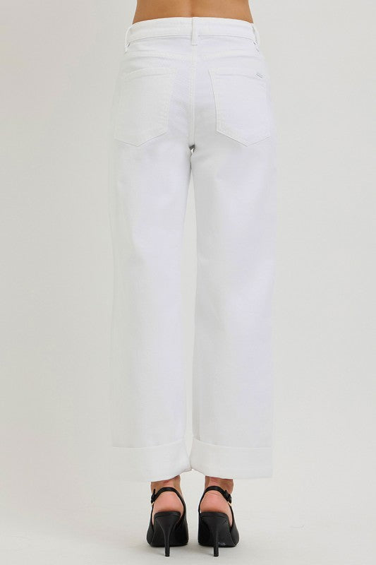 White Slouchy Tummy Control Jean