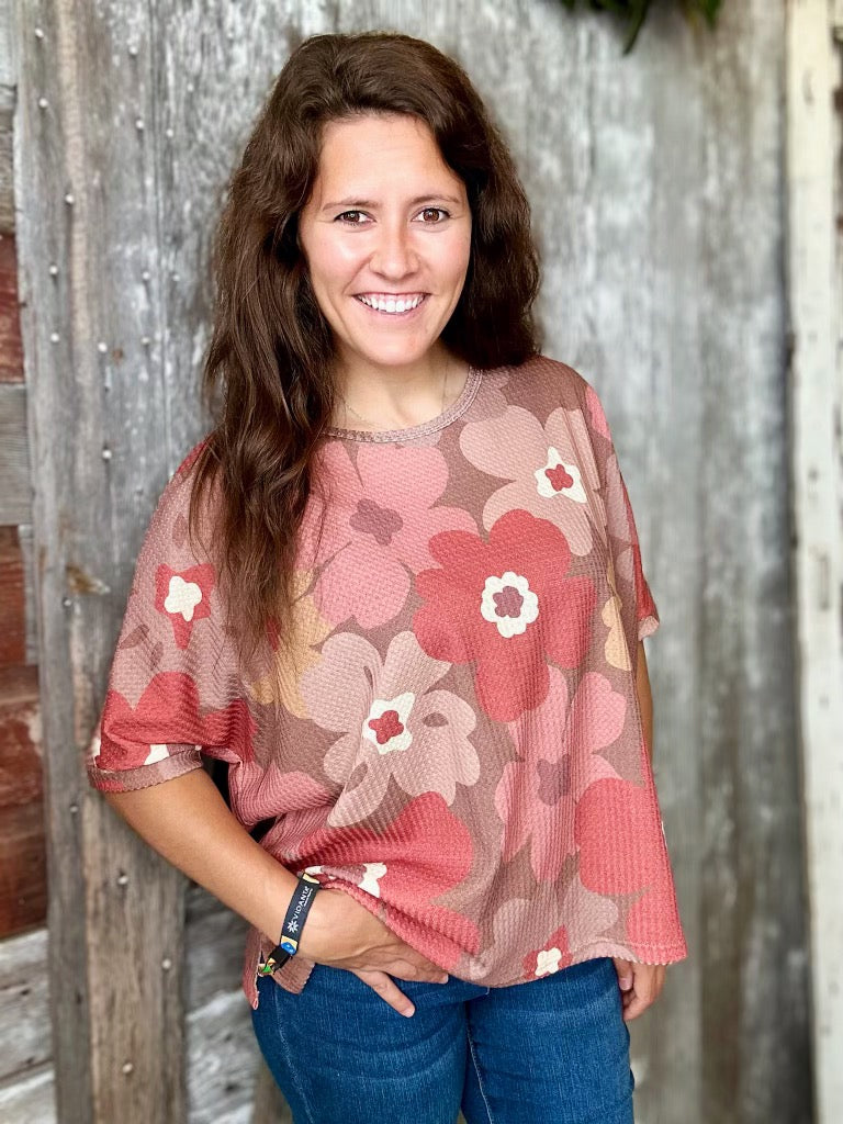 Mocha Vintage Floral Top