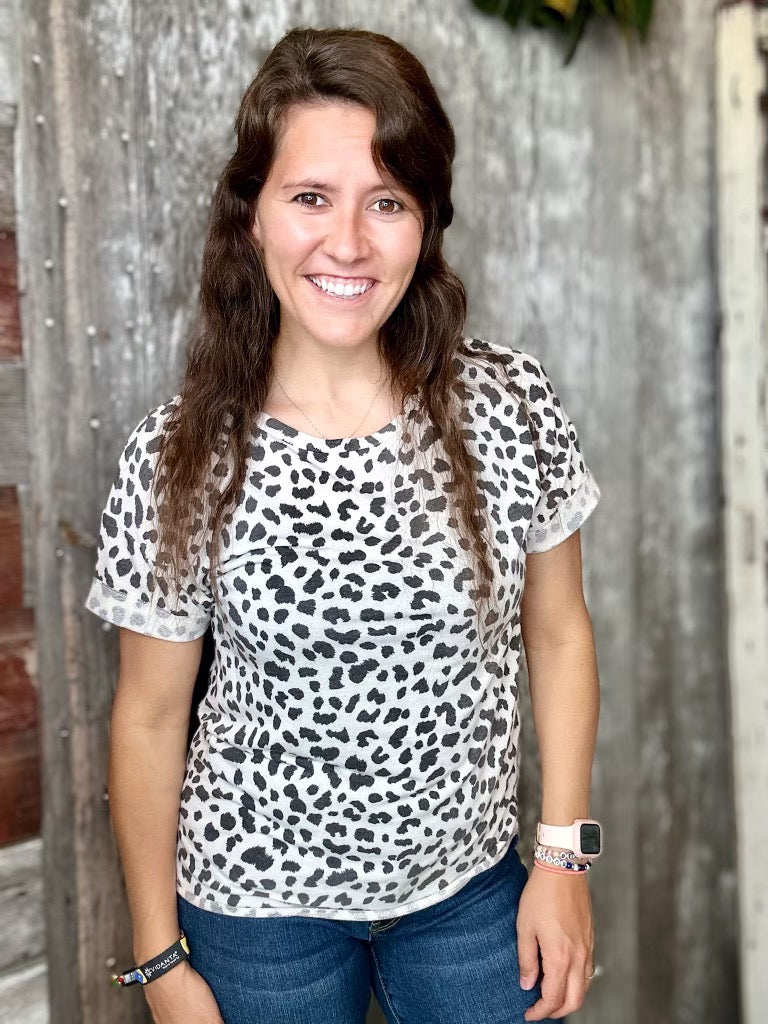 Ivory Animal Print Top