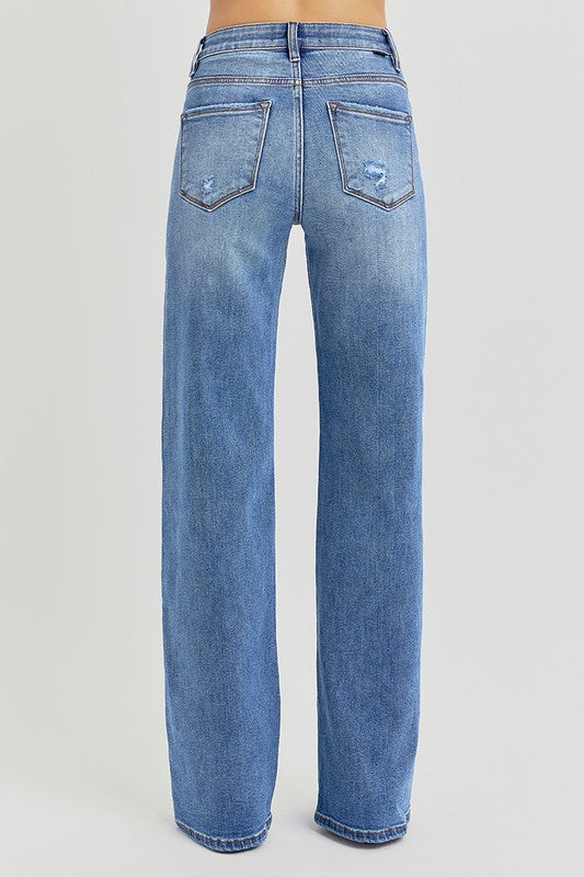 Risen Tummy Control Wide Leg Jeans