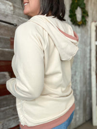 Natural Mixed Crochet Hoodie