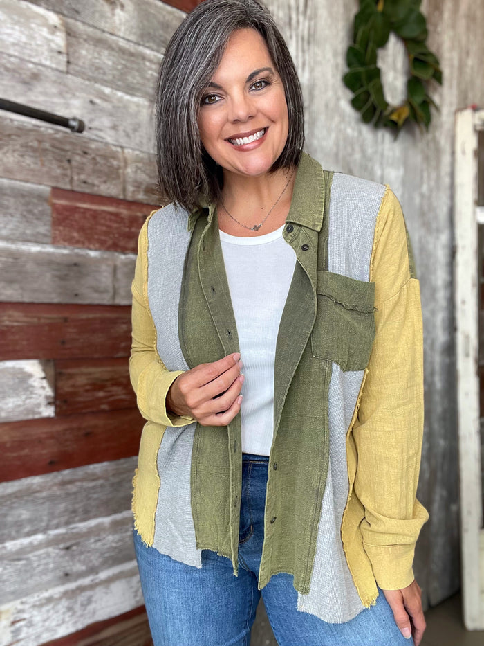 Olive Thermal Shacket