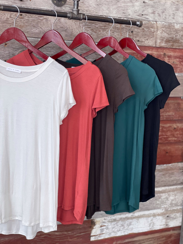 Capped Sleeve Basic Top RESTOCK