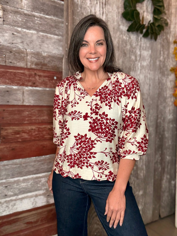 Cherry Blossom Print Blouse