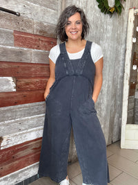 Black Vintage Washed Jumpsuit