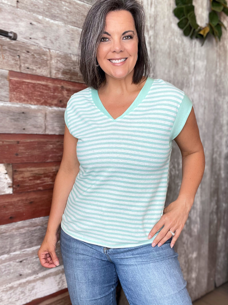 Striped Short Sleeve Top