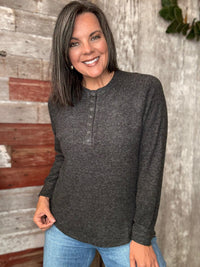Brushed Melange Henley Sweater
