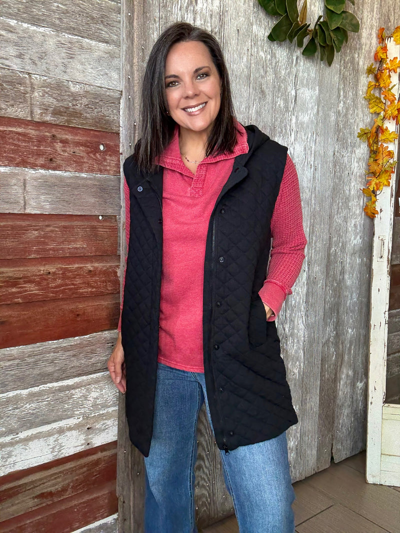 Longline Quilted Vest