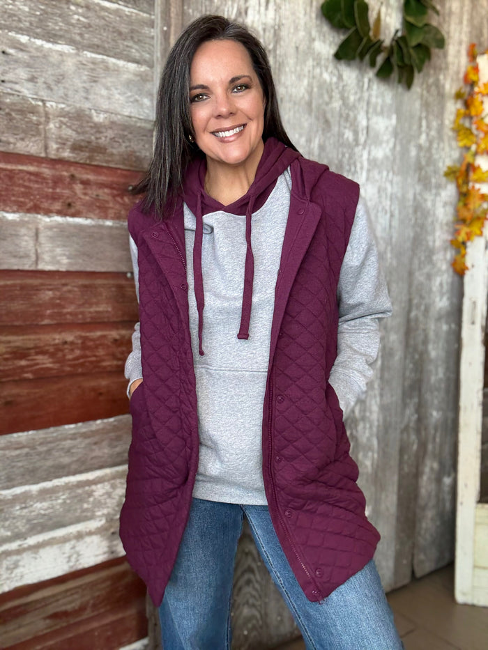 Longline Quilted Vest