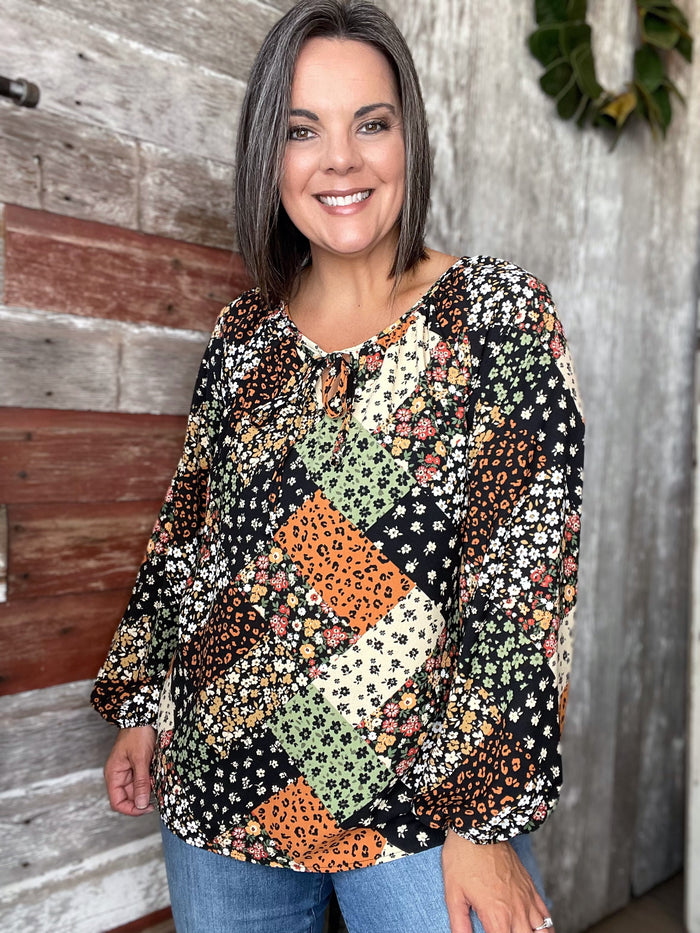 Ditsy Floral Patchwork Blouse