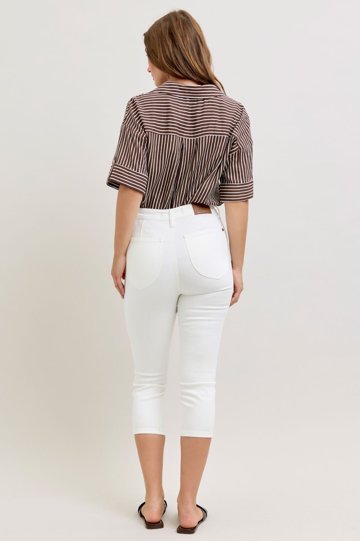 Judy Blue High Rise White Capri