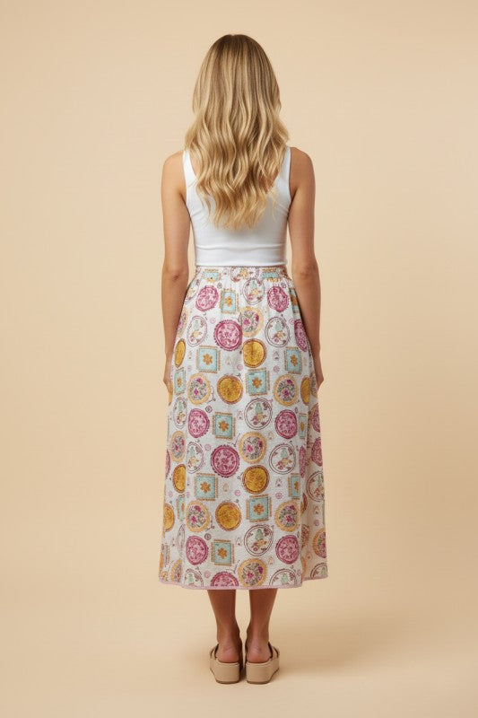 Blush Vintage Buttoned Skirt