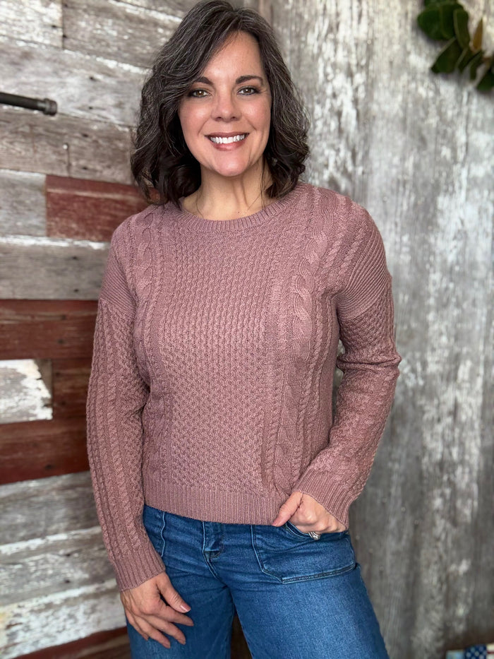 Red Bean Cable Knit Sweater