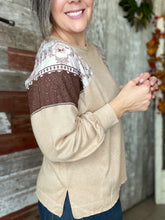 Taupe Contrast Sleeve Top