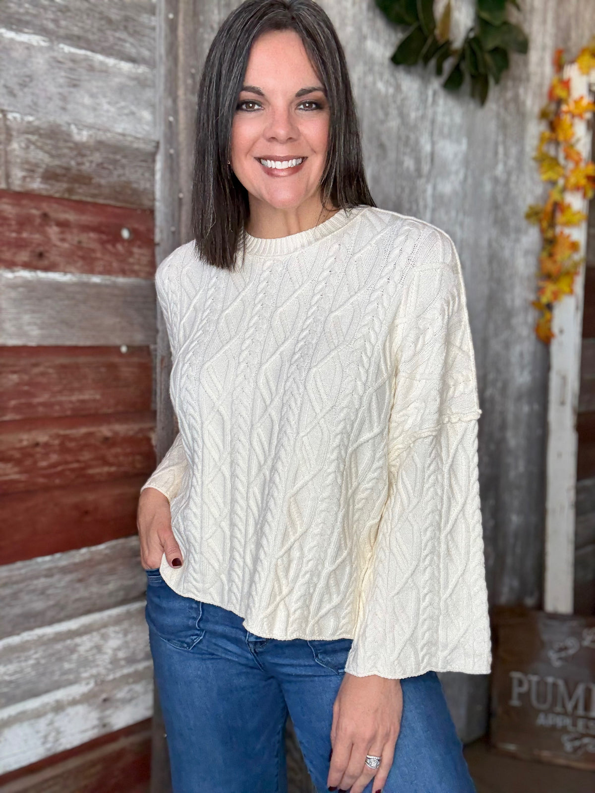 Ivory Cable Knit Sweater