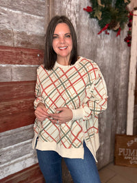 Christmas Plaid Thermal Top