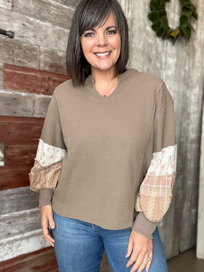 Moving Mountains Mocha Long Sleeve Thermal Top