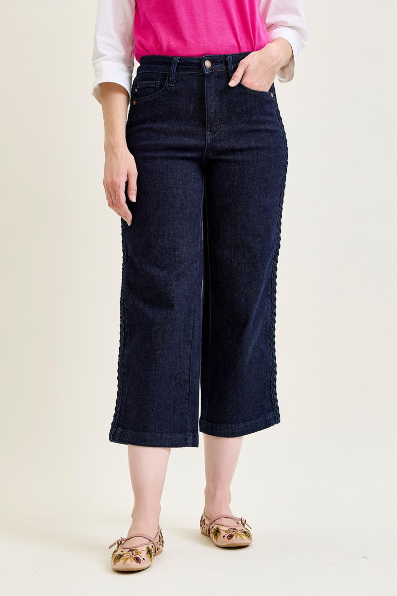 Judy Blue Braided Wide Leg Pant