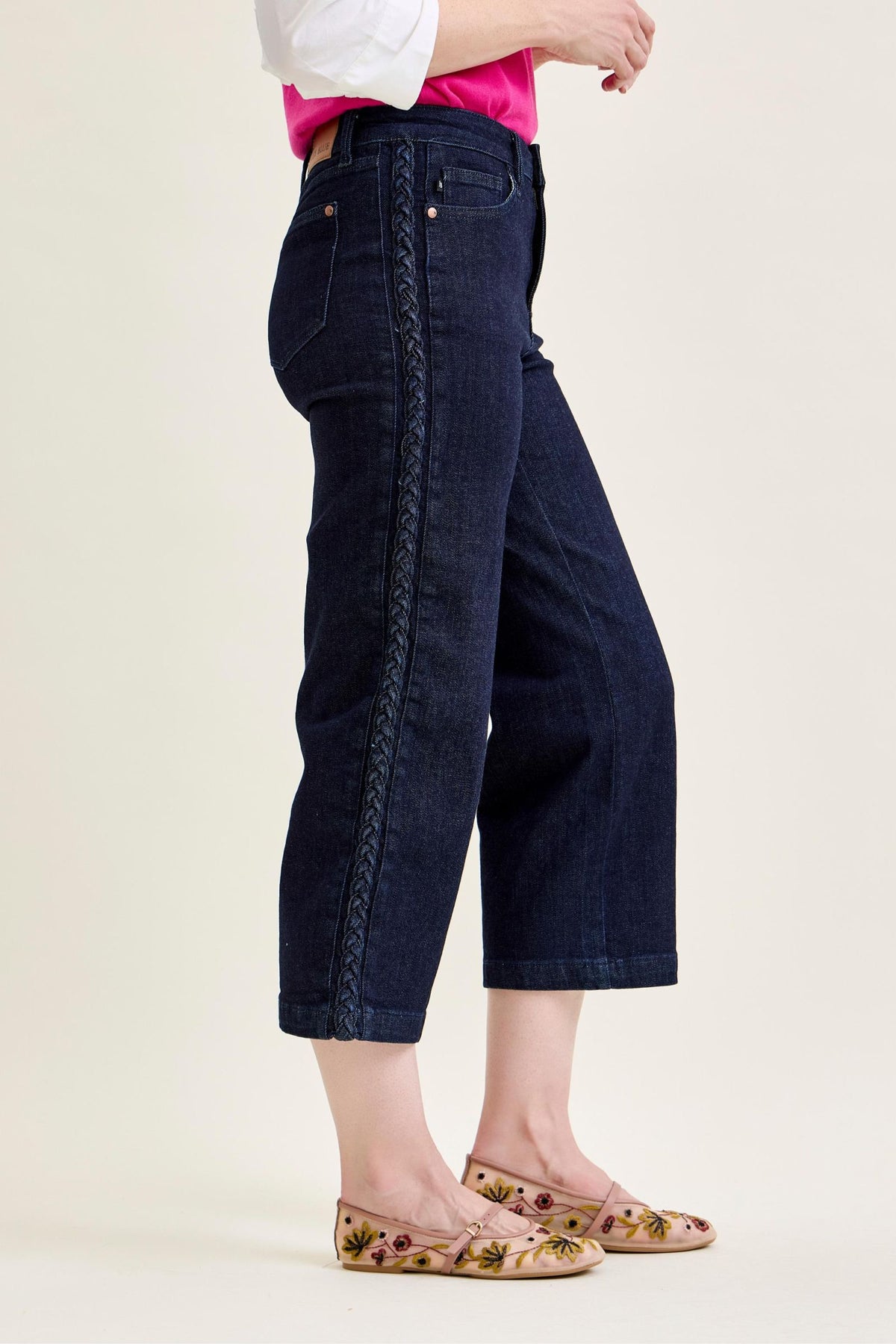 Judy Blue Braided Wide Leg Pant