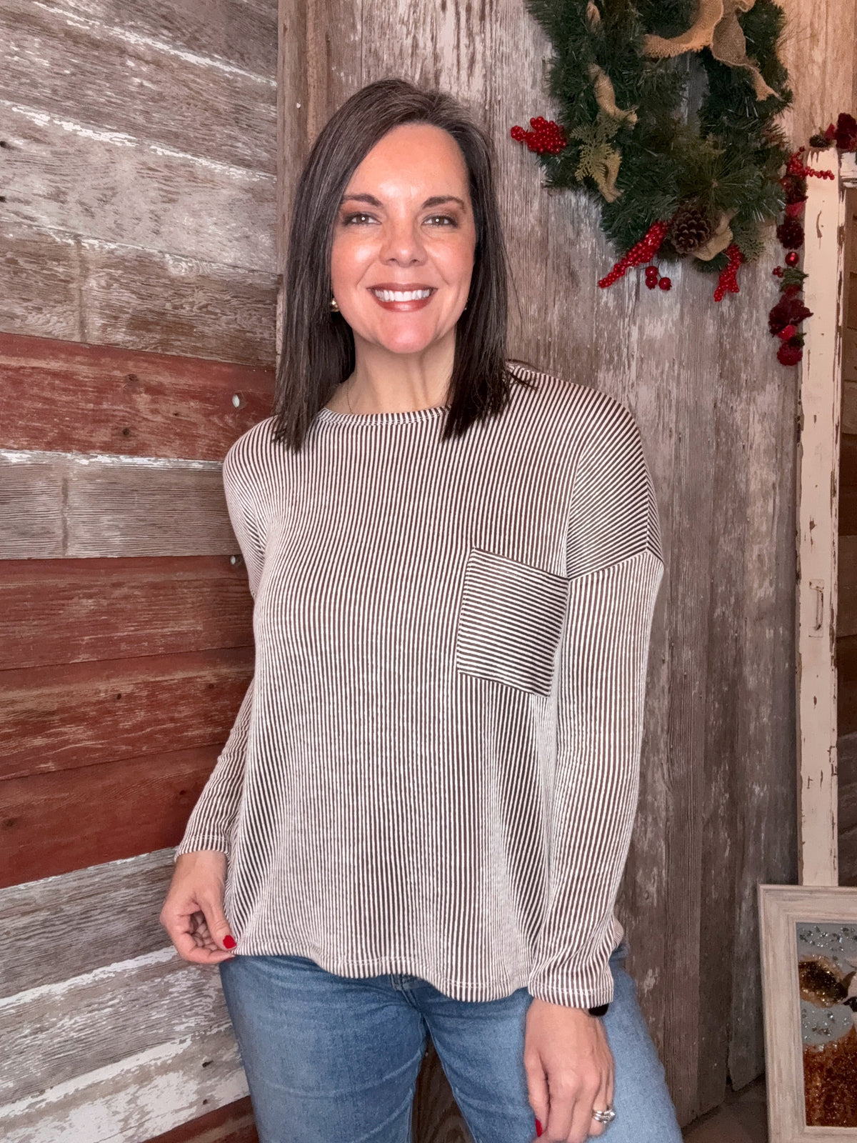 Ribbed Oversized Long Sleeve Top