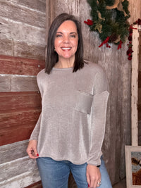 Ribbed Oversized Long Sleeve Top