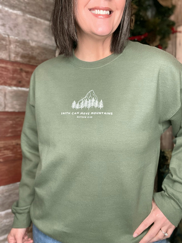 Faith Can Move Mountains Graphic Sweatshirt