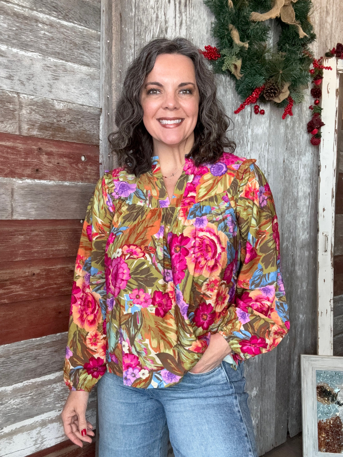 Olive Garden Floral Blouse
