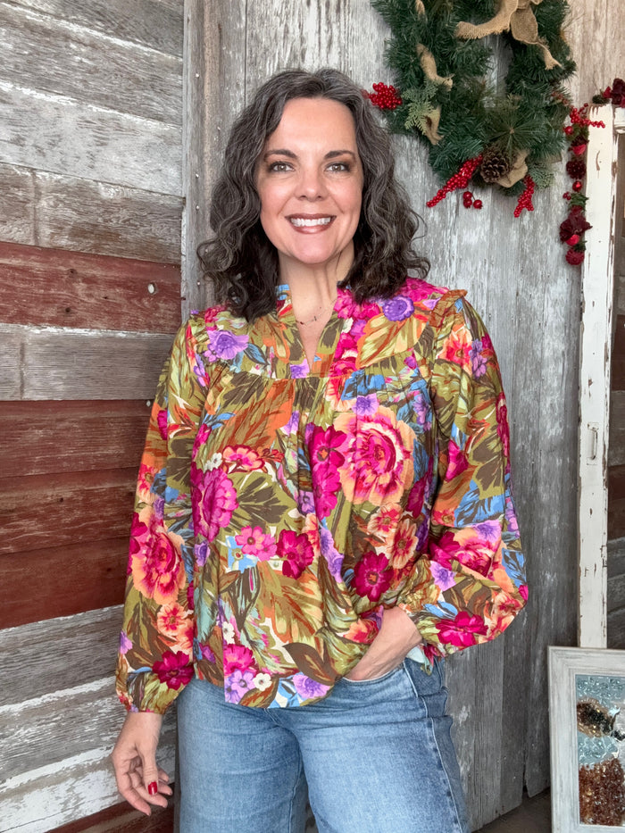 Olive Garden Floral Blouse