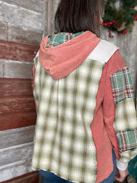 French Terry Plaid Hoodie