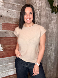 Slub Cuffed Sleeve Tee