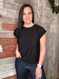 Slub Cuffed Sleeve Tee