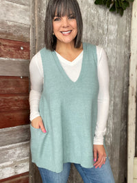 Mint Oversized Sweater Vest