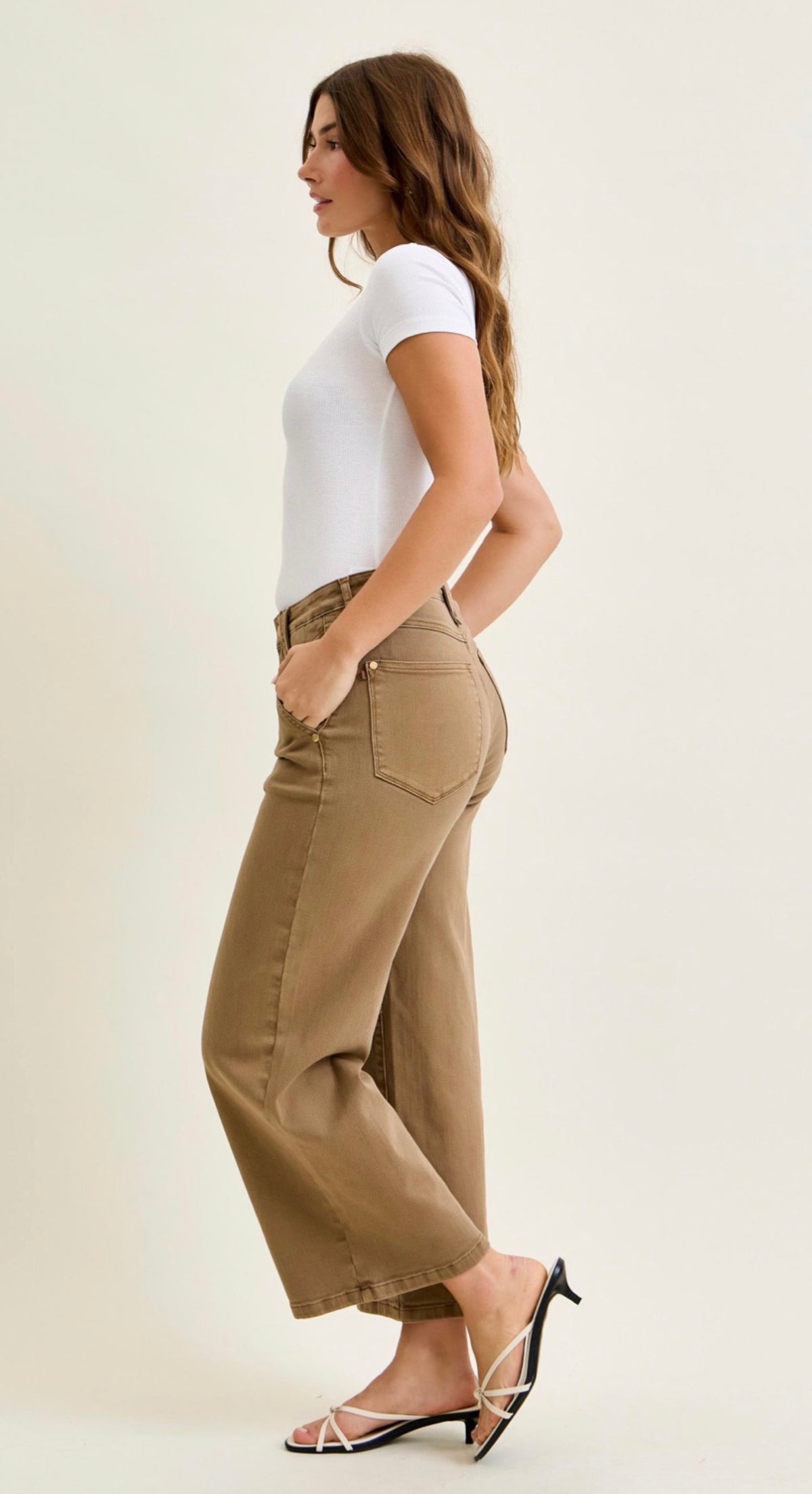 Judy Blue Golden Khaki Wide Vintage Jean