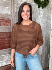 Chocolate Loose Knit Top
