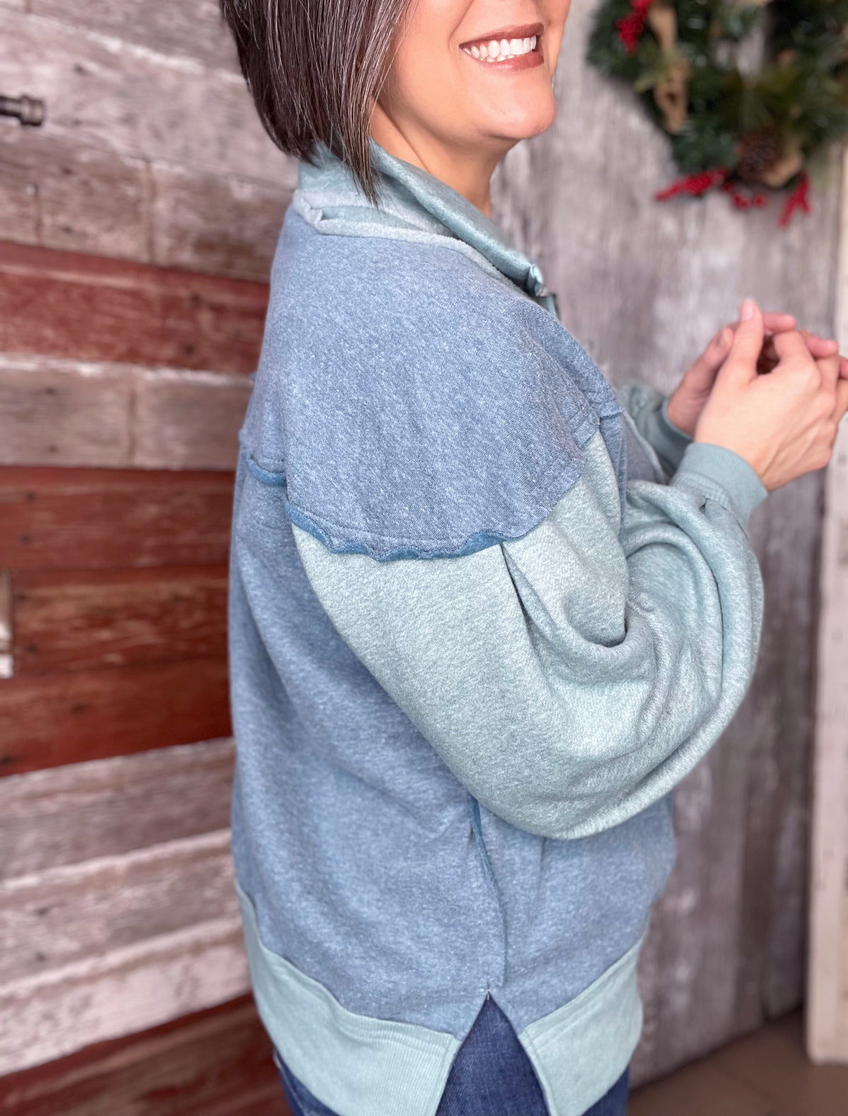 Vintage Washed Zip Up Pullover (Two Color Choices)