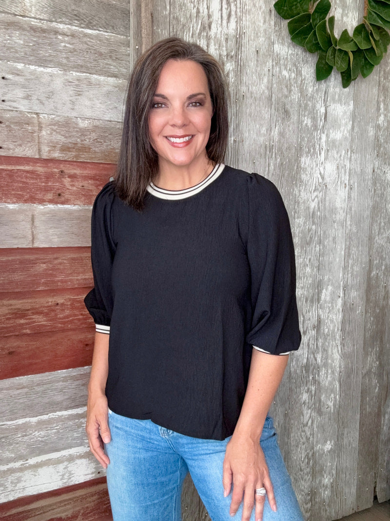 Black Airflow Blouse