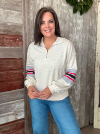 Heather Grey Washed Terry Pullover
