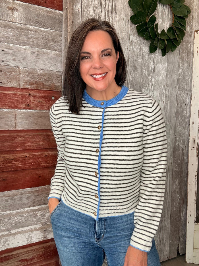 Nautical Striped Cardigan