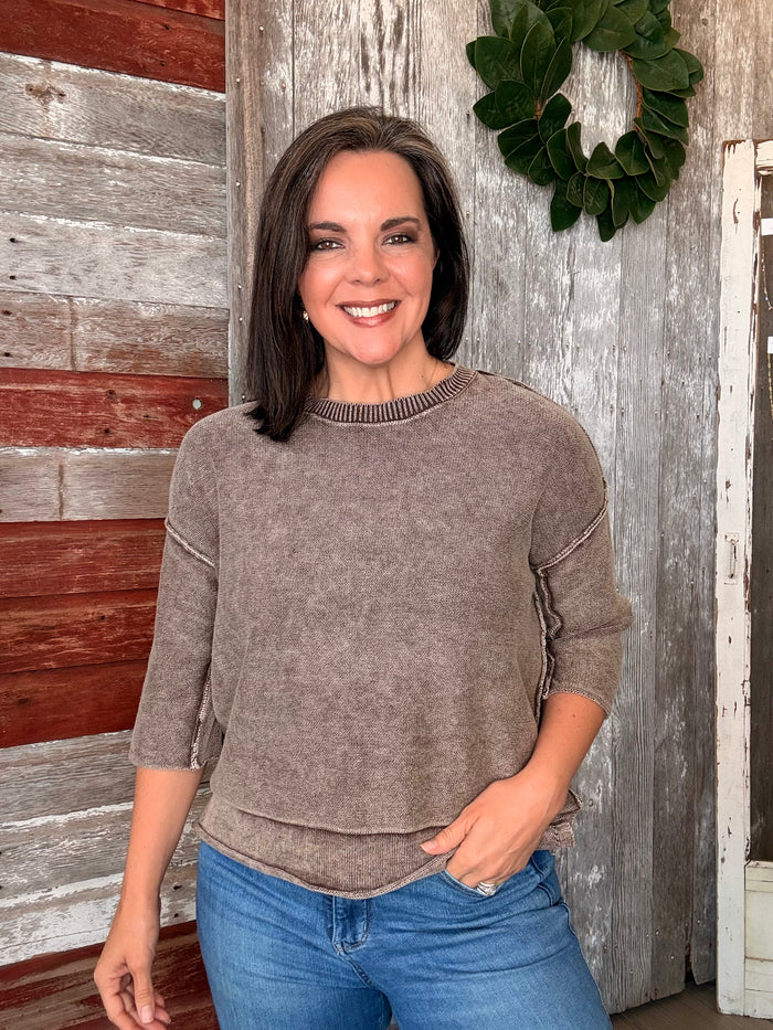 Chocolate Vintage Washed Top