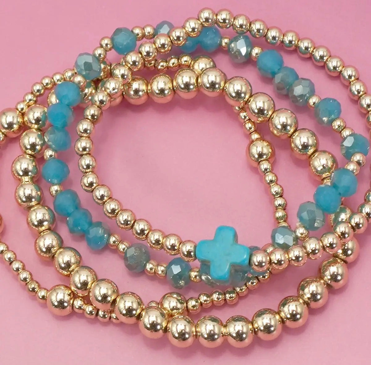 Cross Multi Beaded Bracelet