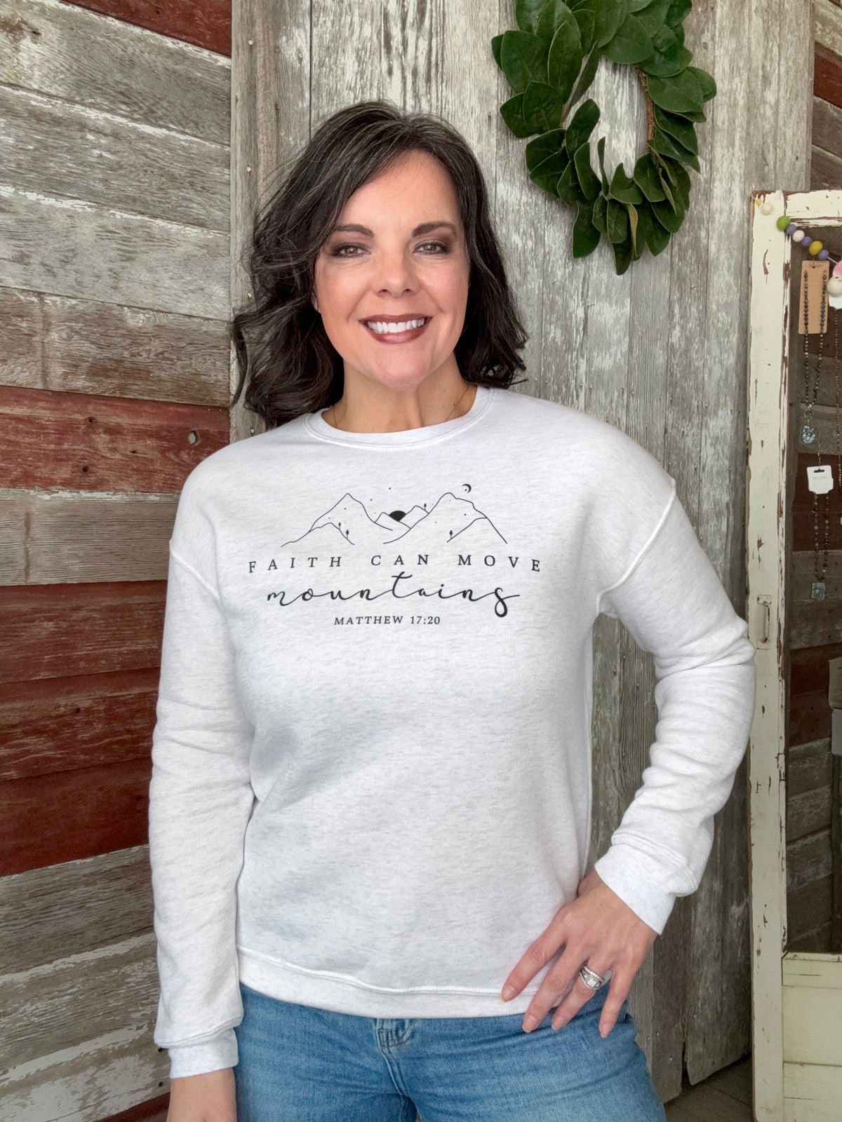 Faith Can Move Mountains Graphic Sweatshirt