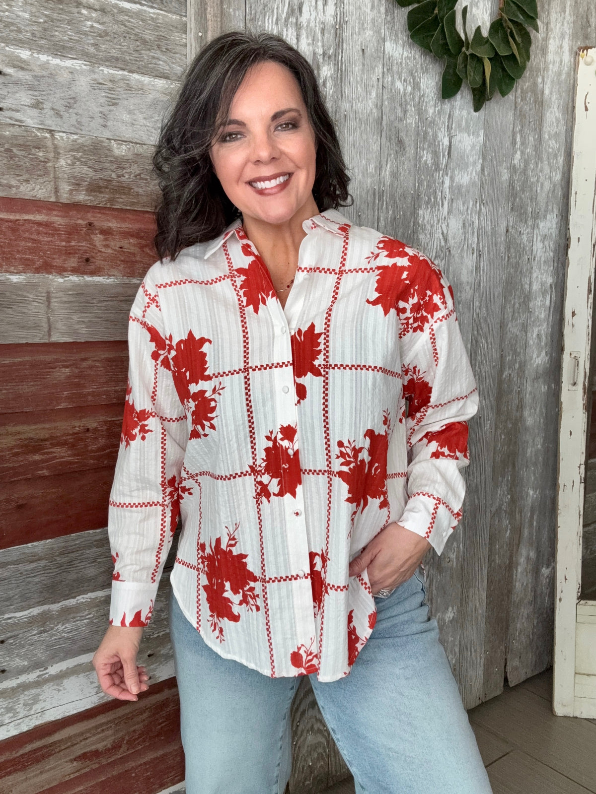 Floral Printed Button Down Shirt