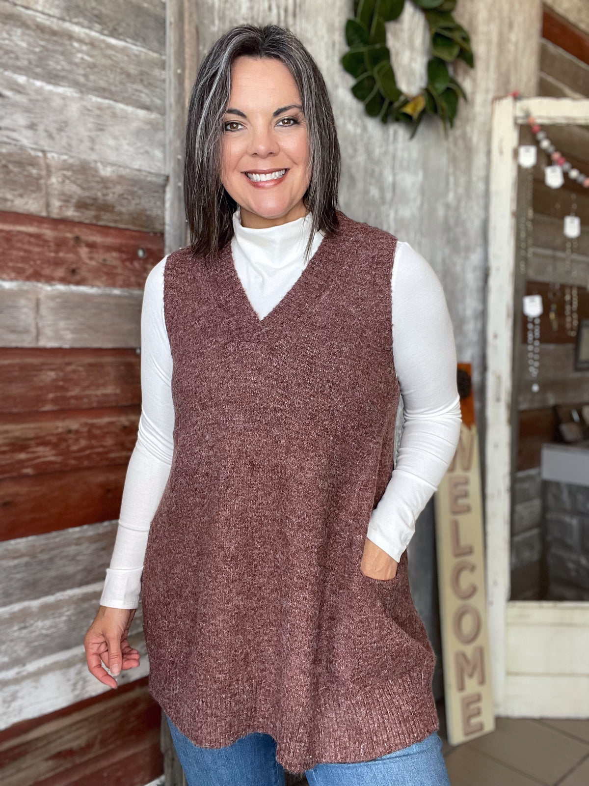 Oversized Sweater Vest Tunic